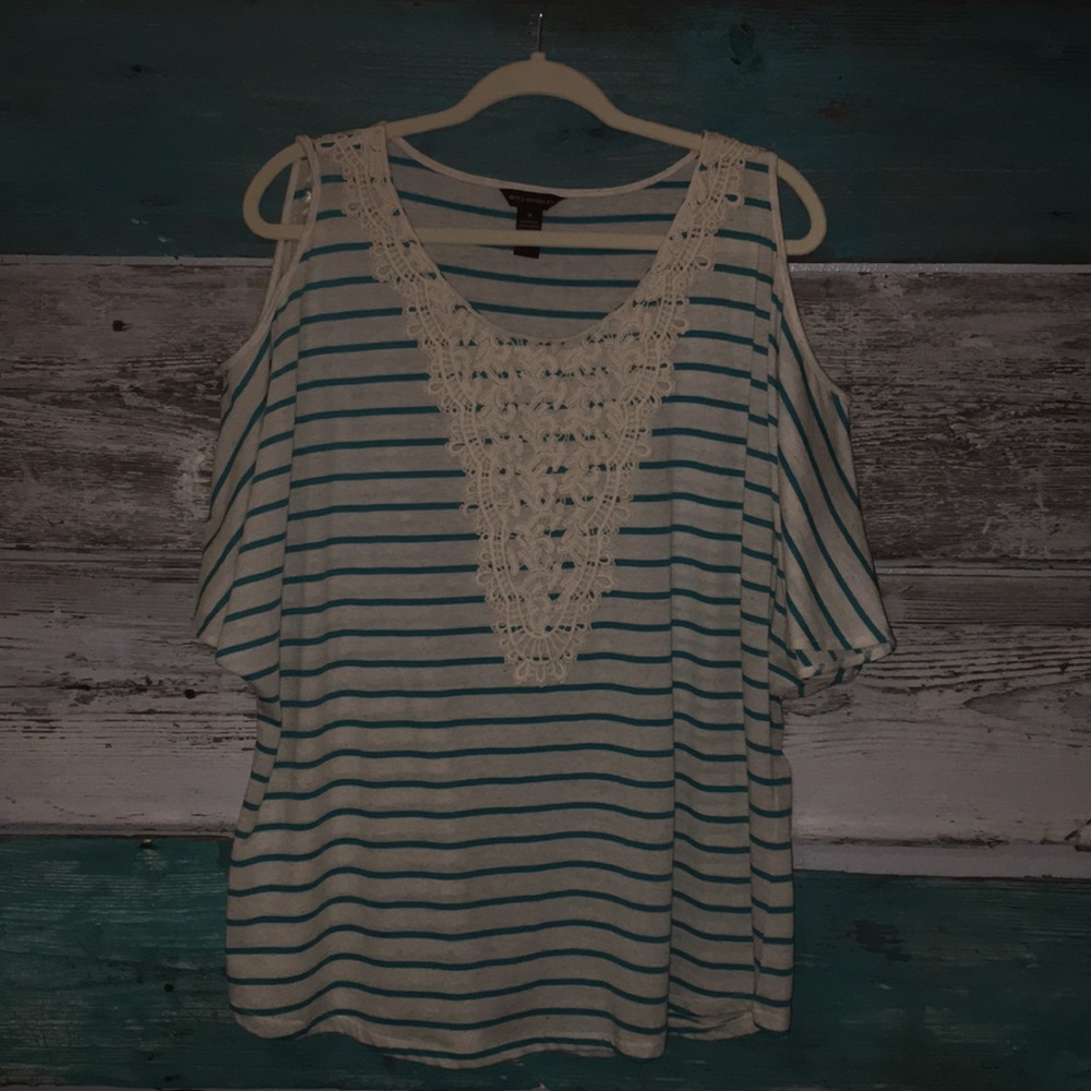 1x Bit and Bridal striped cold shoulder